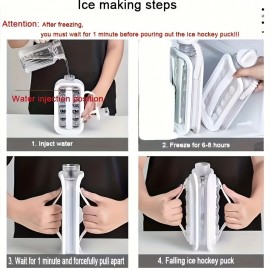 家庭用折りたたみ式アイスメーカー＆水カップ、17個の大きなコンパートメント付き長方形製氷トレイ、冷蔵庫に最適、カクテルや飲料用の使いやすいアイスモールド