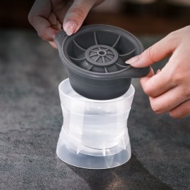 シリコン製アイスボールメーカーモールド、1-10L容量、22.68KG/24時間未満のアイス生産、充電なし、ウイスキー、家庭、寮での使用 - 丸いボールフローズンアイスキューブメーカー