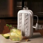 大容量折りたたみ式製氷機、17コンパートメント付き、一対一アイスメイキングトレイ、アイスボールメーカー、長方形製氷モールド、シリコーン製氷機、家庭用製氷ツール、電源不要