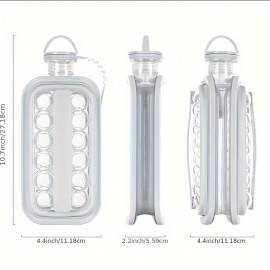 大容量折りたたみ式製氷機、17コンパートメント付き、一対一アイスメイキングトレイ、アイスボールメーカー、長方形製氷モールド、シリコーン製氷機、家庭用製氷ツール、電源不要