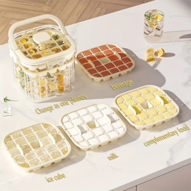 2層アイスマキアーウィズストレージボックス - 食品用プラスチックアイストレイ、ティー、カクテル、家庭用冷蔵庫ストレージ用 - 夏のミュンヘンビールフェスティバル、カクテル作りに最適なギフト | モダンなアイスマキアー | 耐久性のあるプラスチック