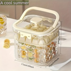 2層アイスマキアーウィズストレージボックス - 食品用プラスチックアイストレイ、ティー、カクテル、家庭用冷蔵庫ストレージ用 - 夏のミュンヘンビールフェスティバル、カクテル作りに最適なギフト | モダンなアイスマキアー | 耐久性のあるプラスチック