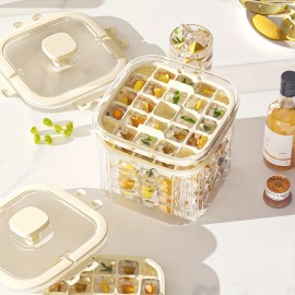 2層アイスマキアーウィズストレージボックス - 食品用プラスチックアイストレイ、ティー、カクテル、家庭用冷蔵庫ストレージ用 - 夏のミュンヘンビールフェスティバル、カクテル作りに最適なギフト | モダンなアイスマキアー | 耐久性のあるプラスチック