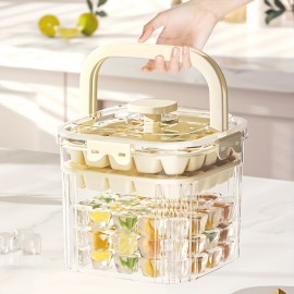 2層アイスマキアーウィズストレージボックス - 食品用プラスチックアイストレイ、ティー、カクテル、家庭用冷蔵庫ストレージ用 - 夏のミュンヘンビールフェスティバル、カクテル作りに最適なギフト | モダンなアイスマキアー | 耐久性のあるプラスチック