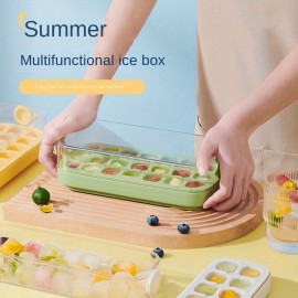 水入りプレスアイスボックス、便利なシリコン製氷箱、食品グレードのプレスアイスモールド、小型冷凍用家庭用アイスマーカー、家庭・屋外・キッチン・店舗用アイス作成ボックス