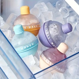 冷蔵庫用アイスボールメーカー4個セット、黄色・バスケット・紫の3色展開、クリエイティブな電球型アイスボール、夏のお酒やカクテルに最適
