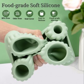 シリコン製アイスキューブモールドセット - 食品グレードの再利用可能な氷作り器、ガラス・ロースターテール容器に適した・40オンス旅行マグ・ウイスキー/アイスコーヒー/冷たい飲み物用特別なアイスブロック作成ツール