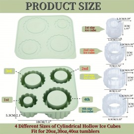 シリコン製アイスキューブモールドセット - 食品グレードの再利用可能な氷作り器、ガラス・ロースターテール容器に適した・40オンス旅行マグ・ウイスキー/アイスコーヒー/冷たい飲み物用特別なアイスブロック作成ツール
