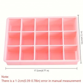 1個のシリコンアイスキューブトレイモールド、蓋付き - 15または24個の正方形のグリッド、柔軟で簡単にアイスキューブを取り出すことができるウイスキー、カクテル、ジュース、コーヒーのアイスマーカー、BPAフリー、積み重ね可能、キッチンやパーティーの必需品