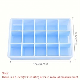 1個のシリコンアイスキューブトレイモールド、蓋付き - 15または24個の正方形のグリッド、柔軟で簡単にアイスキューブを取り出すことができるウイスキー、カクテル、ジュース、コーヒーのアイスマーカー、BPAフリー、積み重ね可能、キッチンやパーティーの必需品