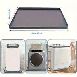 1個 シリコン製洗濯機ドリップトレイ、滑り止め防水抗振動床保護マット（穴なしデザイン）洗濯＆乾燥機用、ほとんどの家電に適合