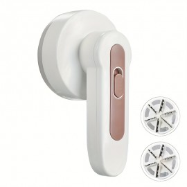 USB充電式ファブリックシェーバー＆リントリムーバー - 衣類、寝具、家具、カーペット、ソファ用ポータブル電動セーターシェーバー - ホワイトにピンクアクセント、36V、家庭用コンパクトクリーニングツール、衣類用リントリムーバー