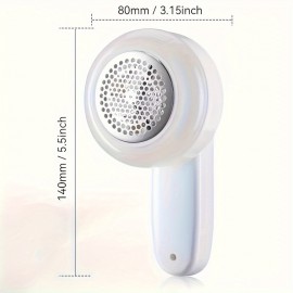 USB充電式ファブリックシェーバー＆リントリムーバー - 衣類、寝具、家具、カーペット、ソファ用ポータブル電動セーターシェーバー - ホワイトにピンクアクセント、36V、家庭用コンパクトクリーニングツール、衣類用リントリムーバー