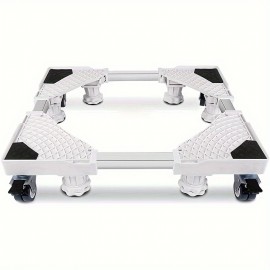 洗濯機用調節可能なベーススタンド、車輪とブレーキ付き、多機能移動式ラック棚収納ブラケットホルダー、騒音低減と振動抵抗、耐荷重500kg