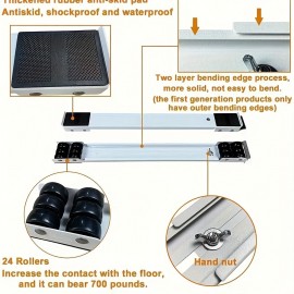 2つの白い伸縮式家電家具取扱ローラー、ヘビーデューティー調節可能な洗濯機移動スタンドベース、冷蔵庫洗濯機乾燥機食器洗い機移動スタンド金属ベース（バールを送信）