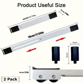 2つの白い伸縮式家電家具取扱ローラー、ヘビーデューティー調節可能な洗濯機移動スタンドベース、冷蔵庫洗濯機乾燥機食器洗い機移動スタンド金属ベース（バールを送信）