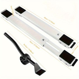 2つの白い伸縮式家電家具取扱ローラー、ヘビーデューティー調節可能な洗濯機移動スタンドベース、冷蔵庫洗濯機乾燥機食器洗い機移動スタンド金属ベース（バールを送信）