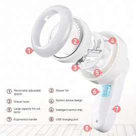 充電式ポータブル毛玉取りクリーナー - 衣類、家具、カーペット用の効果的な生地シェーバー - 毛玉やフワフワを取り除く - USBケーブル付き