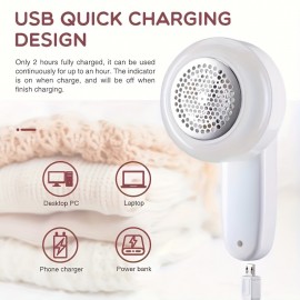 充電式ポータブル毛玉取りクリーナー - 衣類、家具、カーペット用の効果的な生地シェーバー - 毛玉やフワフワを取り除く - USBケーブル付き