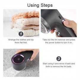 1pc 携帯用 USB 充電式 毛玉取り デジタルディスプレイ付き 合金鋼ブレード 携帯用 ファブリックシェーバー 衣類 ソファ 家具 カーペット用 500mAh リチウム電池駆動 コードレス 毛玉トリマー - DYFDYF