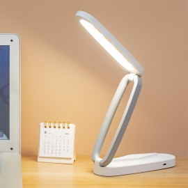 折りたたみ式 LED デスクランプ 1個、3段階の明るさ調節可能な小型読書灯、充電式&調光機能付き、目に優しい勉強用ライト、ポータブルテーブルランプ、自宅、オフィス、旅行用