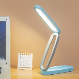折りたたみ式 LED デスクランプ 1個、3段階の明るさ調節可能な小型読書灯、充電式&調光機能付き、目に優しい勉強用ライト、ポータブルテーブルランプ、自宅、オフィス、旅行用