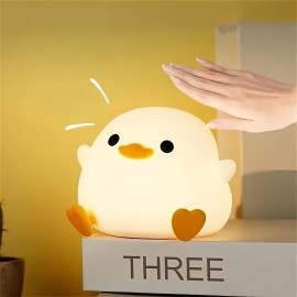 1個 キャラクター ドゥドゥー ダック シリコン ナイト ライト ソフト ライト アイ プロテクション 7 色 パット ライト ベビールーム ルーム 小さなテーブル ランプ フィーディング アイ プロテクション LED テーブル ランプは、3 個の AAA バッテリーでインストールする必要があります。製品にはバッテリーは含まれていません。