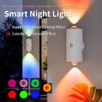 スマート感知機能付きダブルヘッドサンセットライト、キャビネット下ライト、15種類のマルチカラー可変、パーティー、ライブブロードキャスト、写真・ビデオ撮影用、寝室、廊下、オフィス壁灯、カップルの雰囲気
